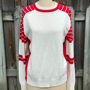 Vintage white & red crewneck sweater
